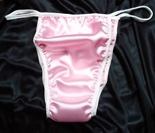 XS/S MENS Sissy Panties Light Pink Satin  Tanga Feminine CD TV Tanga M for sale  Shipping to South Africa