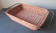 brown wicker tray basket for sale  New London