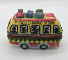 St. Croix St. Thomas St. John Islands caixa de bugigangas de ônibus turístico de cerâmica 3,5” comprar usado  Enviando para Brazil