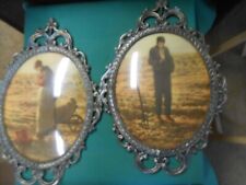 Fotos antigas emolduradas de vidro bolha fazendeiro e esposa GRÁTIS (vidro rachado) comprar usado  Enviando para Brazil