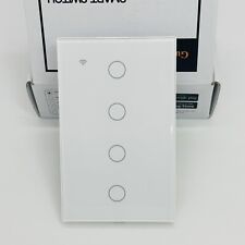 Interruptor de luz de toque de parede inteligente WiFi 1 via 4 gangues painel de vidro para Alexa/Google APP, usado comprar usado  Enviando para Brazil