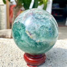 Bola de cristal esfera de cuarzo fluorita verde natural de 1,5 lb decoración de curación de Reiki segunda mano  Embacar hacia Mexico