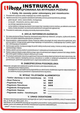 Używany, Instrukcja 2 BHP  przeciwpożarowa ogólna - TABLICA LIBRES POLSKA SP  na sprzedaż  PL