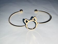 Rose GOLD Coloured BANGLE With CAT HEAD 7.5cm Diameter Unwanted Gift for sale  Shipping to South Africa