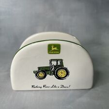 Gibson John Deere Tractor Ceramic Napkin Holder "Nothing Runs Like A Deere!" for sale  Shipping to South Africa