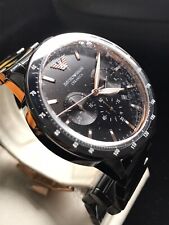 Reloj de diseñador cronógrafo negro cerámica Emporio Armani genuino para hombre AR70002 segunda mano  Embacar hacia Argentina