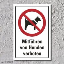 Verbotsschild hunde mitführen gebraucht kaufen  Bad Driburg