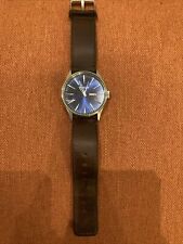 Nixon Never Be Late Sentry Leather Stainless Steel Blue Dial Watch (Untested) for sale  Shipping to South Africa