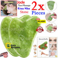 2x Placa de Jade Gua Sha Massagem Corporal Facial Medicina Chinesa Ferramenta de Raspagem Natural comprar usado  Enviando para Brazil