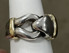 Awesome Vintage Mens Solid Sterling Silver 18k Yellow Gold KNOT Ring, used for sale  Freehold