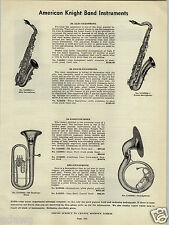 1941 ANUNCIO DE PAPEL American Knight saxo saxofón sousáfono cadete clarinete flauta segunda mano  Embacar hacia Argentina