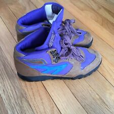 VTG 80s Hi Tec Lady Lite II Hiking Boots Purple 7.5 Korea Brown Suede, used for sale  Shipping to South Africa