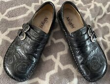 Alegria Womens Alli Embossed Black Roses Buckle Comfort Shoes Size 40 US 9.5/10, used for sale  Shipping to South Africa