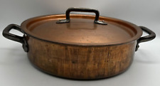Used, Vintage Matfer Bourgeat Copper Stainless Pot Pan With Lid #28 11.75 Inches for sale  Shipping to South Africa