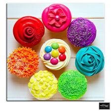 Cupcakes  colour  Food Kitchen BOX FRAMED CANVAS ART Picture HDR 280gsm for sale  DARLINGTON
