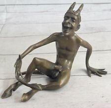 Bronze Chair Mâle Sculpture Faune Mythologie Satyre Statue Fonte Figurine Cadeau comprar usado  Enviando para Brazil