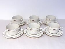 Used, 12 PIECE HUGUENOT ROYALE PORCELAIN TEACUP AND SAUCER SET - EMBOSSED PATTERN for sale  Shipping to South Africa