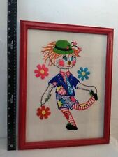 Embroidered clown wall for sale  Wrightsville