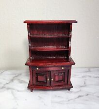 Dollhouse  Miniature Cabinet Kitchen Hutch Cupboard Mahogany 1:12  Wood    for sale  Shipping to South Africa