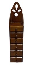 MCM Vtg Wooden Spice Apothecary Sewing Jewelry Storage Shelf Cabinet 6 Drawer, used for sale  Shipping to South Africa