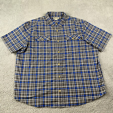 Camisa de pesca Duluth Trading Co relajada mangas cortas para hombre 2XL gris azul a cuadros segunda mano  Embacar hacia Argentina