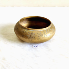 Used, 1930s Vintage Original Old Floral Design Hand Carved Brass Pot Decorative 95 for sale  Shipping to South Africa