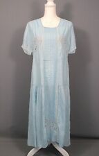 VTG Women's 20s Light Blue Thin Cotton Dress 1920s Eyelet Dress Nelly Don Sz M/L myynnissä  Leverans till Finland