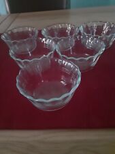 6 Vintage Pyrex Mini Fluted Clear Glasd Dessert Dishes  for sale  Shipping to South Africa