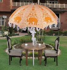 Used, Garden Parasol Flower Embroidered Indian Outdoor Sun Shade Patio Umbrella 70" for sale  Shipping to South Africa