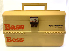 VTG 1975 Old Pal Woodstream Bass Boss 6500 Fishing Tackle Plug Box 5 Trays USA, used for sale  Shipping to South Africa