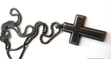 Usado, Colar cruz de madeira masculino pingente crucifixo cristão corrente de aço inoxidável comprar usado  Enviando para Brazil