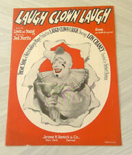Horrifying LAUGH CLOWN LAUGH Piano Ukelele Guitar Sheet Music MGM 1928 Twisty, used for sale  Shipping to South Africa