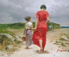 Pino Daeni Homeward Bound Hand Verziert Unterzeichnet Leinen Strand Ozean Urlaub segunda mano  Embacar hacia Argentina