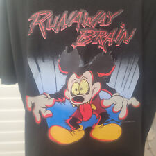 REIMPRESSÃO Vintage Disney Mickey Runaway Brain 1995 Camiseta Preta P M G XL 160gsm comprar usado  Enviando para Brazil