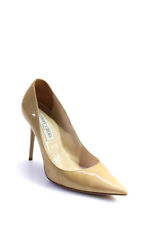 Jimmy Choo Womens Patent Leather Pointed Toe High Heels Pumps Beige Size 37 7 for sale  Shipping to South Africa