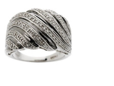 QVC Swirl Band Diamond Ring Size 6  Sterling Silver, 1/5ct by Affinity  for sale  Shipping to South Africa