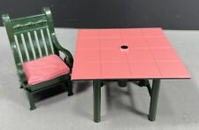Mesa e cadeira vintage verde rosa cozinha pátio móveis de plástico para casa de bonecas comprar usado  Enviando para Brazil
