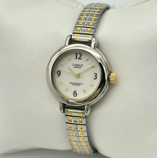 CARRIAGEM feminina Timex relógio de quartzo pulseira flexível clássica de dois tons Indiglo, funciona, usado comprar usado  Enviando para Brazil