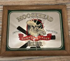 Placa de cerveja espelhada Moosehead Beer Canadian Lager qualidade moldura de madeira 14,5x18,5" comprar usado  Enviando para Brazil