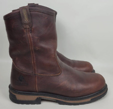 Rocky Ironclad Waterproof Wellington Leather Work Boots Brown Pull On 5685 13 M for sale  Shipping to South Africa
