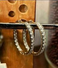 Boucles d'oreilles créoles Huggie en diamant simulé de taille ronde de 1,50... segunda mano  Embacar hacia Argentina