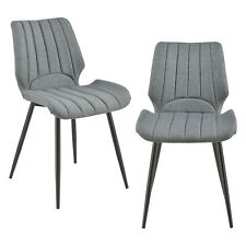 B-WARE 2x Stühle Textil Grau Lehnstuhl Esszimmer-Stuhl Polsterstuhl Lounge gebraucht kaufen  Pye