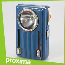 ✅ stara vintage rzadka niebieska metalowa ręczna kieszonkowa lampa sygnalizacyjna na baterie kolejowe, używany na sprzedaż  PL