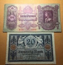 2 billetes antiguos de alemán y Hungría segunda mano  Embacar hacia Argentina