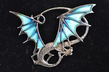 Vintage Pat Cheney Sterling Silver Enamel Dragon Brooch for sale  HALESOWEN