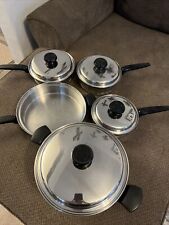 9 PIECE VINTAGE LIFETIME STAINLESS STEEL KITCHEN POT PANS SKILLET COOKWARE LOT for sale  Shipping to South Africa