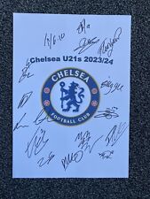 Usado, Folha de autógrafo Chelsea Under 21s 2023/24 temporada assinada à mão A4, Castledine, Gee comprar usado  Enviando para Brazil