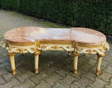 Mesa de centro vintage estilo francês Luís XVI com tampo de mármore rosa comprar usado  Enviando para Brazil