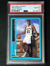 1997 Collector's Choice Draft Trade RC Tim Duncan #1 PSA 10 GEM ESTADO PERFEITO Spurs RARO comprar usado  Enviando para Brazil