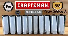 Usado, Craftsman 10 Deep 3/8 SAE & METRIC 6 pontos conjunto de soquete chave catraca em excelente estado usado comprar usado  Enviando para Brazil